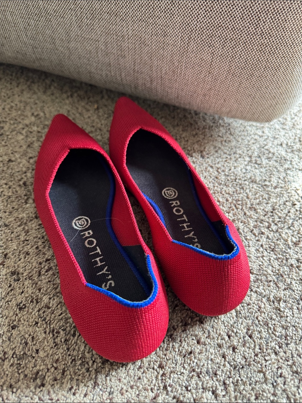 Rothy's Women's Crimson Pointed-Toe Knit Flats - Picture 2 of 4